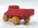 Vintage 1970s Viking Plastic Sweden Red Toy Truck with Yellow Wheels