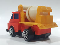 Vintage Cement Mixer Truck Red Yellow White Plastic Toy Car Vehicle Made in Hong Kong