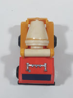 Vintage Cement Mixer Truck Red Yellow White Plastic Toy Car Vehicle Made in Hong Kong