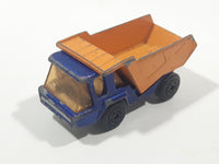 Vintage 1975 Lesney Matchbox Superfast No. 23 Atlas Dump Truck Blue and Orange  Die Cast Toy Car Vehicle