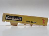 Vintage Yatming Semi Container Trailer White Plastic Toy Car Vehicle with Opening Rear Doors