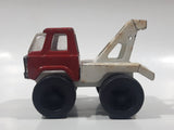 Vintage Tow Truck Red and White Pressed Steel Die Cast Toy Car Vehicle