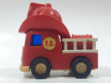 Vintage Kidco Big Hat Fire Engine F.D. Fire Department Ladder Truck Red Plastic Die Cast Toy Car Vehicle