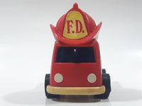 Vintage Kidco Big Hat Fire Engine F.D. Fire Department Ladder Truck Red Plastic Die Cast Toy Car Vehicle