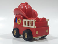 Vintage Kidco Big Hat Fire Engine F.D. Fire Department Ladder Truck Red Plastic Die Cast Toy Car Vehicle