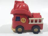 Vintage Kidco Big Hat Fire Engine F.D. Fire Department Ladder Truck Red Plastic Die Cast Toy Car Vehicle