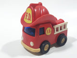 Vintage Kidco Big Hat Fire Engine F.D. Fire Department Ladder Truck Red Plastic Die Cast Toy Car Vehicle