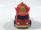 Vintage Kidco Big Hat Fire Engine F.D. Fire Department Ladder Truck Red Plastic Die Cast Toy Car Vehicle