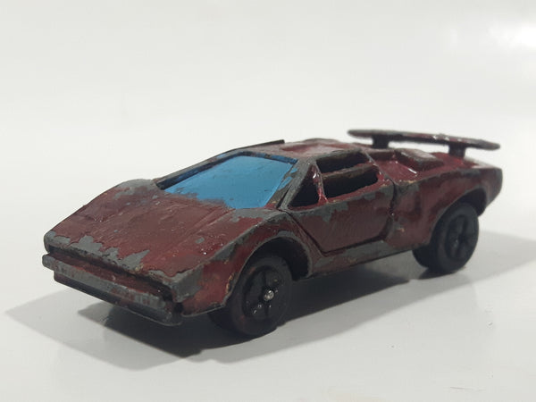 Vintage PlayArt Lamborghini Countach LP500S Painted Red Die Cast Toy Car Vehicle with Opening Doors