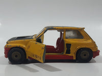 Vintage Corgi Renault 5 Turbo Yellow 4" Long Die Cast Toy Car Vehicle with Opening Doors and Hatch