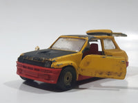 Vintage Corgi Renault 5 Turbo Yellow 4" Long Die Cast Toy Car Vehicle with Opening Doors and Hatch