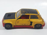 Vintage Corgi Renault 5 Turbo Yellow 4" Long Die Cast Toy Car Vehicle with Opening Doors and Hatch