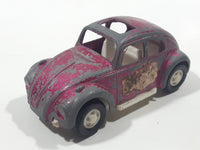 Vintage Tootsie Toy Volkswagen Beetle Pink Die Cast Toy Car Vehicle
