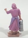 Vintage Milk Maid in Pink Dress 2 1/8" Tall Toy Figure