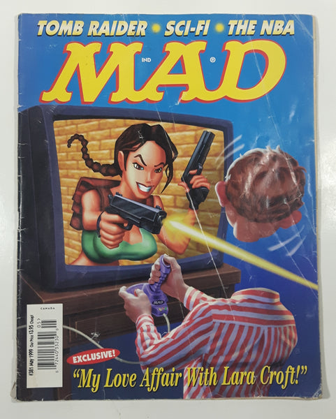 1999 May MAD Magazine #381 Tomb Raider Sci-Fi The NBA "My Love Affair With Lara Croft!"