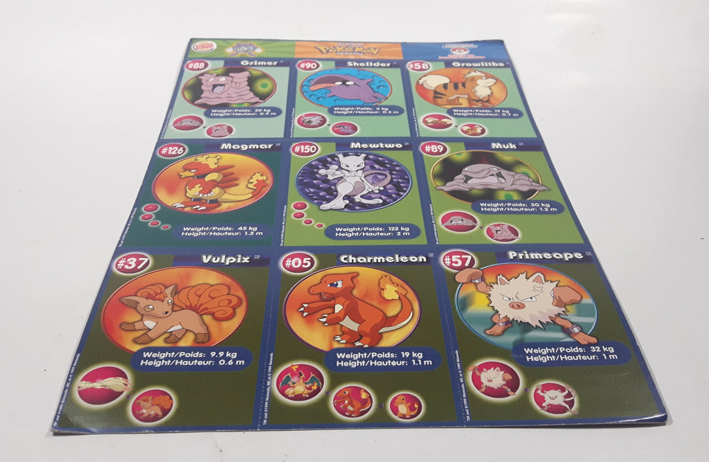 1999 Burger King Nintendo Pokemon Movie 9 Card Uncut Sheet #2 ...