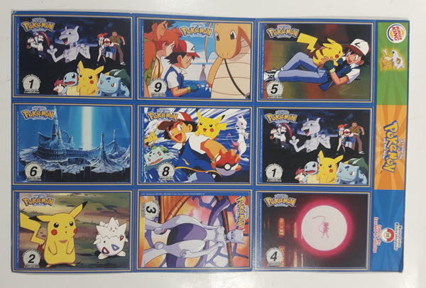 uncut burger king pokemon cards 1999 Burger King Nintendo Pokemon Movie 9 Card Uncut Sheet #16 – Treasure Valley Antiques & Collectibles