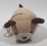 Miniso Life Brown Dog 5" Long Toy Stuffed Plush with Suction Cup Hanger