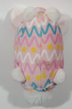 Egg Shaped Easter Bunny Pink and Multicolored  7" Long Toy Stuffed Plush