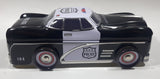 The Silver Crane Company Police Department PD 1290 Black and White Tin Metal Car Shaped Container