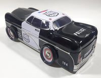 The Silver Crane Company Police Department PD 1290 Black and White Tin Metal Car Shaped Container