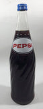 Vintage Pepsi Cola 26 FL OZ Money Back Bottle 12" Tall Glass Soda Pop Bottle with Lid FULL