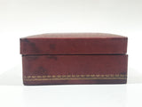Vintage 1966 Red Embossed Leather Wood Tudor Submariner Watch Box with Rose Emblem