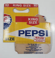 Vintage Pepsi Cola 10 Ounce King Size 6 Pack Glass Bottle Cardboard Carrying Case