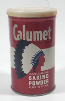 Vintage 1959 General Foods Toronto Calumet Double Acting Baking Powder 8 Oz Net Wt 4 1/8" Tall Tin Metal Container with Plastic Lid 1/4 Full