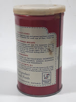 Vintage 1959 General Foods Toronto Calumet Double Acting Baking Powder 8 Oz Net Wt 4 1/8" Tall Tin Metal Container with Plastic Lid 1/4 Full