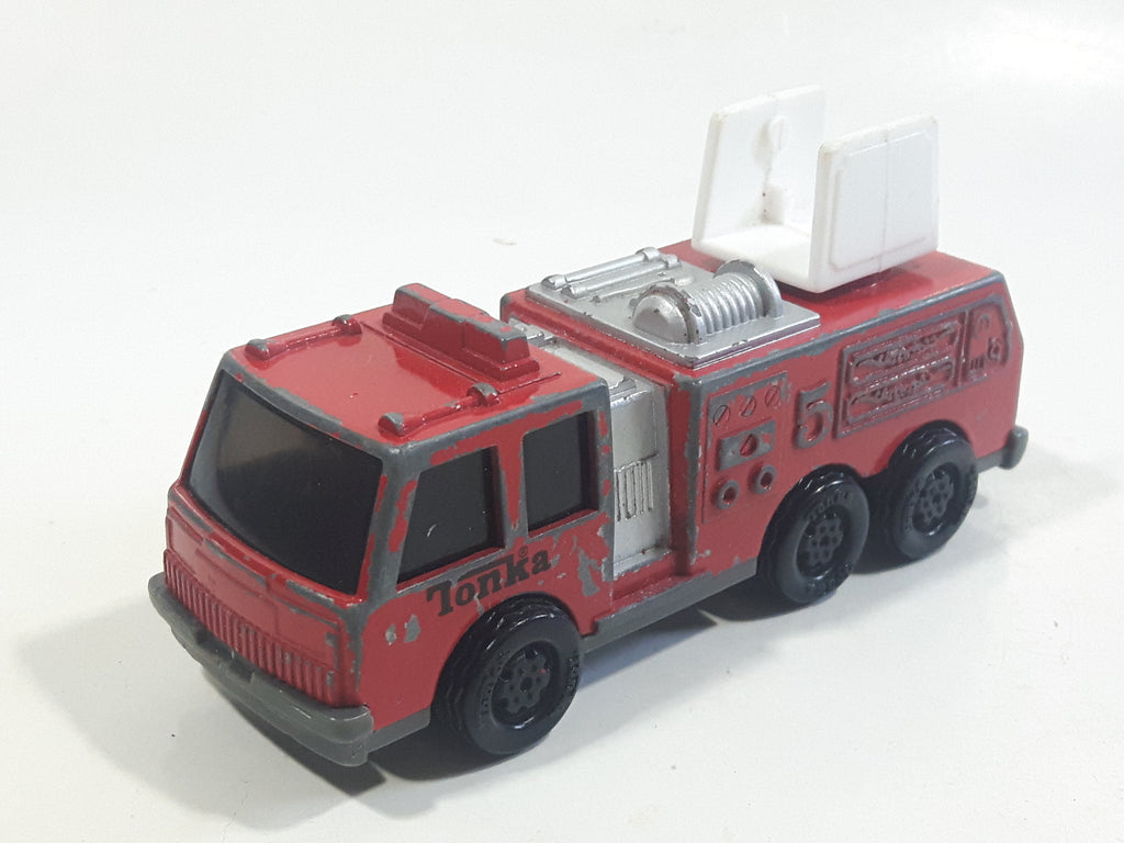 1992 Tonka Fire Ladder Truck Red Die Cast Toy Car Construction Equipme ...