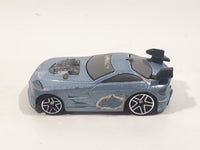 2004 McDonald's Hot Wheels Tooned Mercy Breaker Light Silver Blue Die Cast Toy Car Vehicle