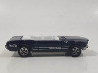 1998 Hot Wheels '65 Ford Mustang Convertible Dark Blue Metalflake Die Cast Toy Car Vehicle with Opening Hood
