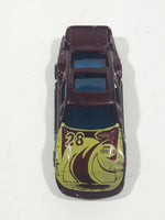 Unknown Brand Porsche #28 Dark Purple Burgundy Die Cast Toy Car Vehicle