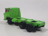 Vintage Cabover Semi Truck Bright Green Die Cast Toy Car Vehicle
