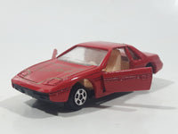 Vintage Soma Pontiac Fiero Turbo Red Die Cast Toy Car Vehicle with Opening Doors