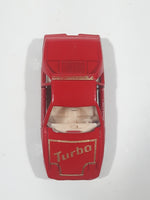 Vintage Soma Pontiac Fiero Turbo Red Die Cast Toy Car Vehicle with Opening Doors