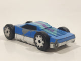 Vintage LTI Blue and White Police 911 Double Sided Die Cast Toy Flip Car Vehicle