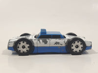 Vintage LTI Blue and White Police 911 Double Sided Die Cast Toy Flip Car Vehicle