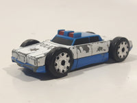 Vintage LTI Blue and White Police 911 Double Sided Die Cast Toy Flip Car Vehicle