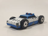 Vintage LTI Blue and White Police 911 Double Sided Die Cast Toy Flip Car Vehicle