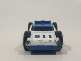 Vintage LTI Blue and White Police 911 Double Sided Die Cast Toy Flip Car Vehicle