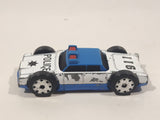 Vintage LTI Blue and White Police 911 Double Sided Die Cast Toy Flip Car Vehicle