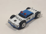 Vintage LTI Blue and White Police 911 Double Sided Die Cast Toy Flip Car Vehicle