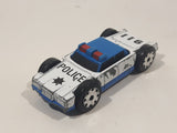 Vintage LTI Blue and White Police 911 Double Sided Die Cast Toy Flip Car Vehicle