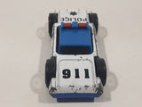 Vintage LTI Blue and White Police 911 Double Sided Die Cast Toy Flip Car Vehicle