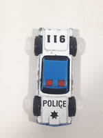 Vintage LTI Blue and White Police 911 Double Sided Die Cast Toy Flip Car Vehicle
