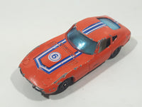 Vintage Yatming No. 1006 Toyota 2000 GT Orange Die Cast Toy Car Vehicle