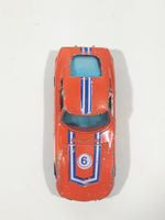 Vintage Yatming No. 1006 Toyota 2000 GT Orange Die Cast Toy Car Vehicle