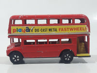 Vintage PlayArt Double Decker Bus Red Die Cast Toy Car Vehicle Made in Hong Kong